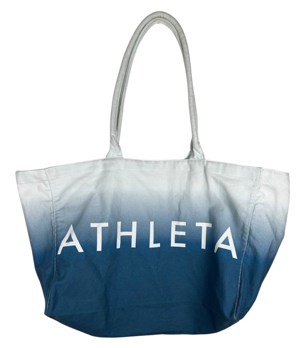 Athleta Teal Ombre Logo Large Beach Gym Tote Bag